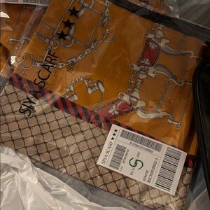 Women's Gold and Red Scarf